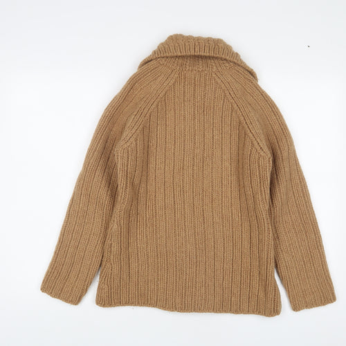 Uniqlo Womens Brown Collared Wool Cardigan Jumper Size 12 - Button up