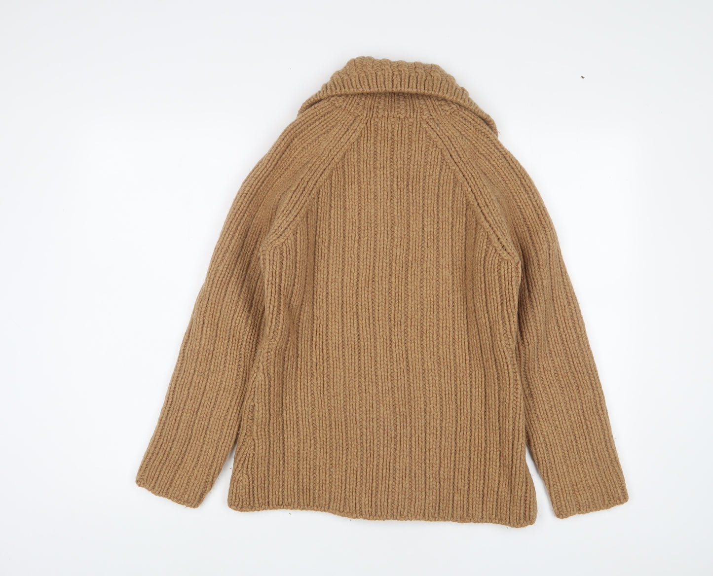Uniqlo Womens Brown Collared Wool Cardigan Jumper Size 12 - Button up