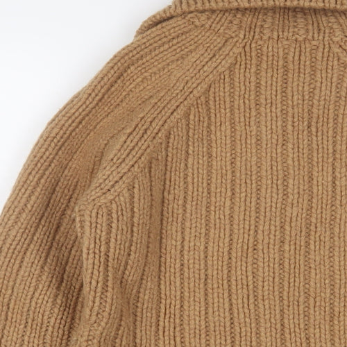 Uniqlo Womens Brown Collared Wool Cardigan Jumper Size 12 - Button up