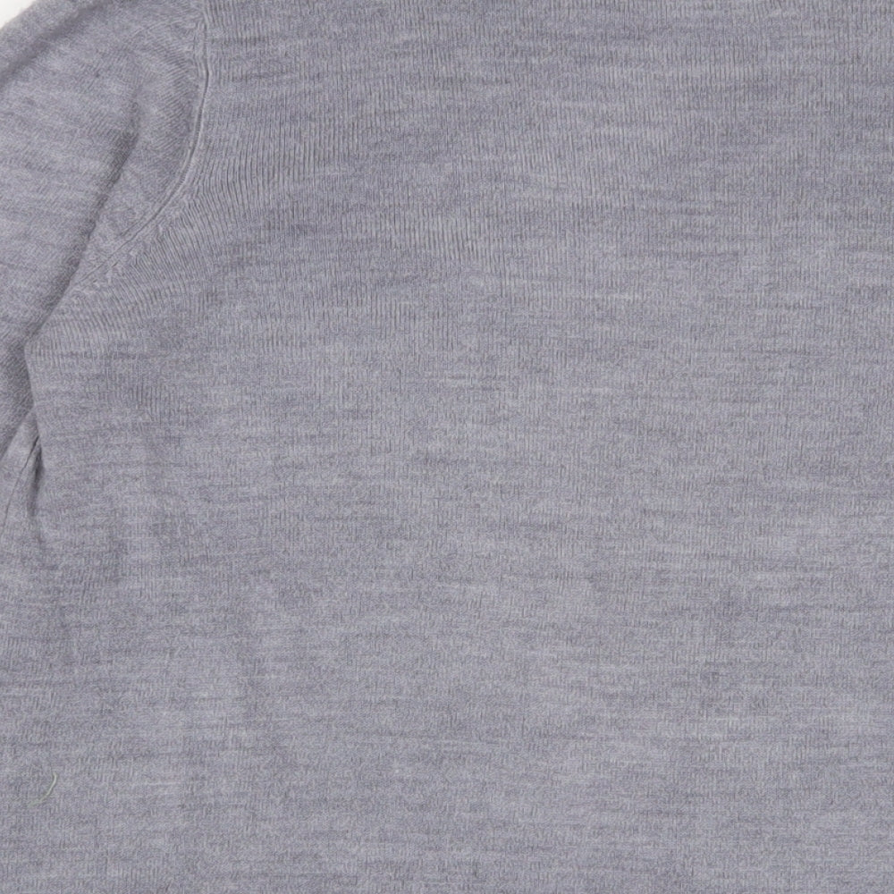 Maine Womens Grey V-Neck Acrylic Cardigan Jumper Size 16 - Open
