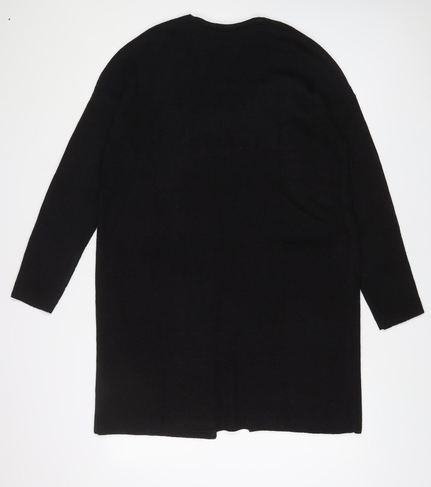 H&M Womens Black V-Neck Acrylic Cardigan Jumper Size M - Open
