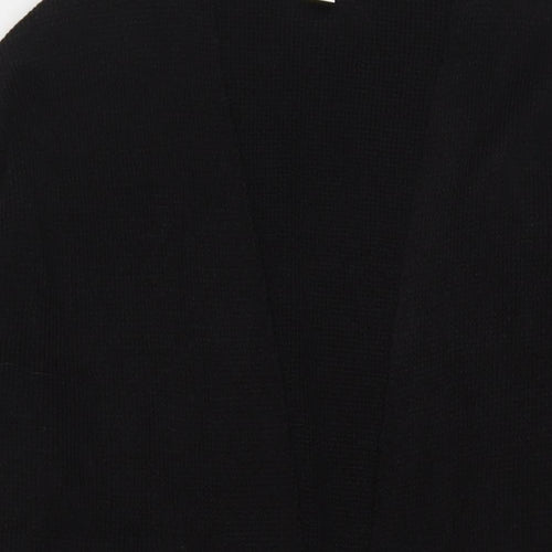 H&M Womens Black V-Neck Acrylic Cardigan Jumper Size M - Open