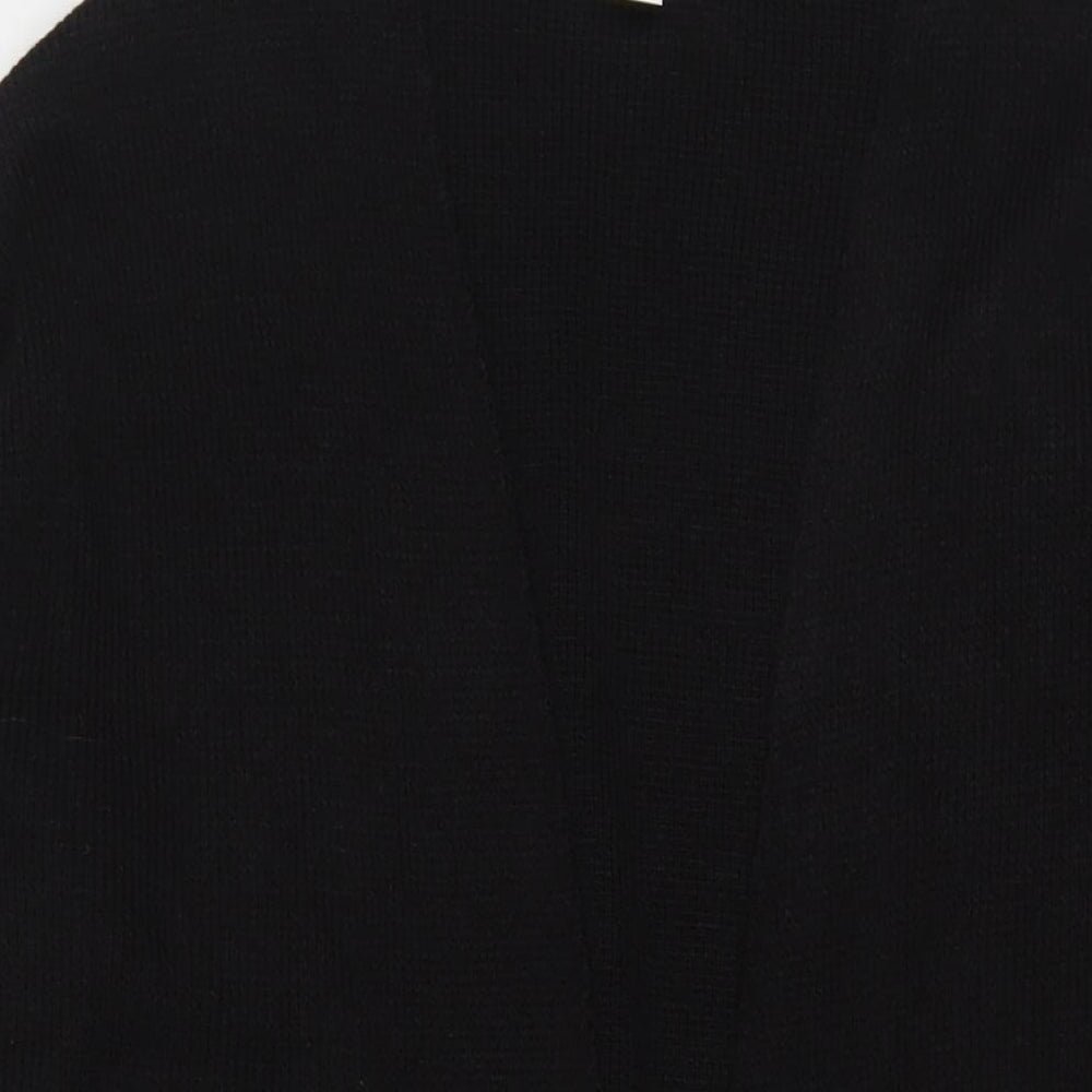 H&M Womens Black V-Neck Acrylic Cardigan Jumper Size M - Open