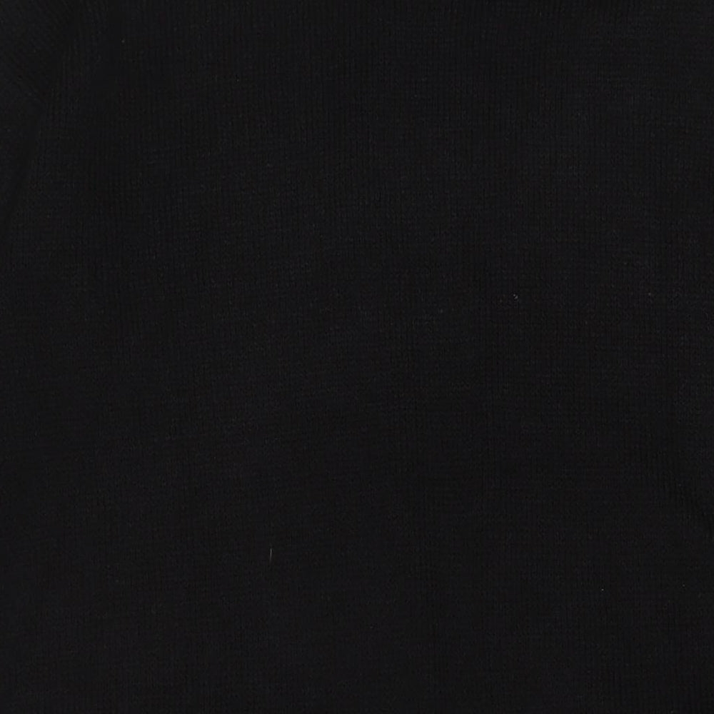 H&M Womens Black V-Neck Acrylic Cardigan Jumper Size M - Open