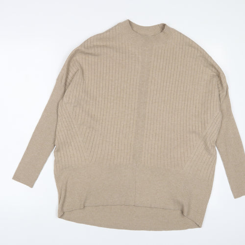 Principles Womens Beige Round Neck Polyester Pullover Jumper Size M