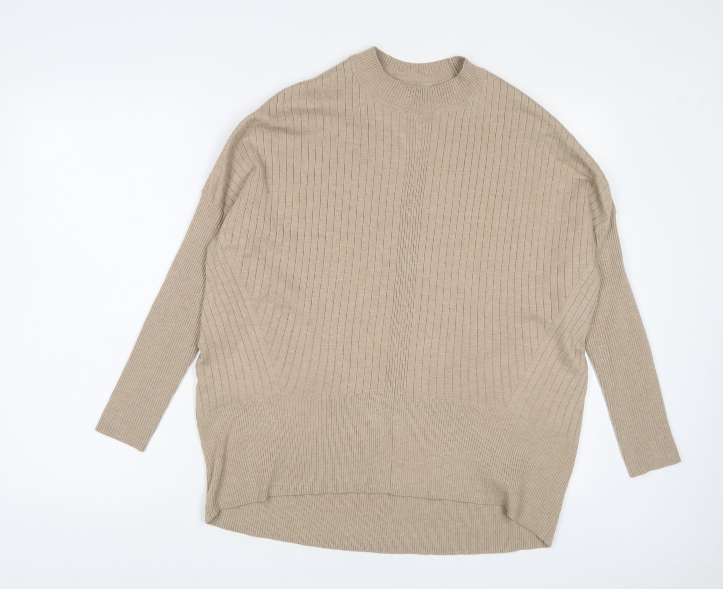 Principles Womens Beige Round Neck Polyester Pullover Jumper Size M