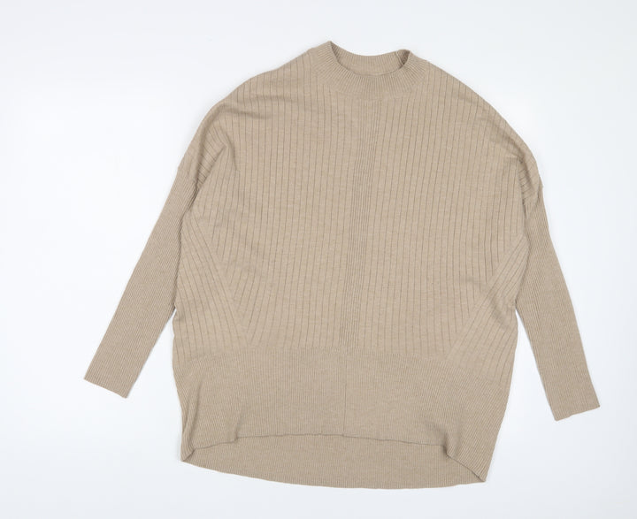 Principles Womens Beige Round Neck Polyester Pullover Jumper Size M