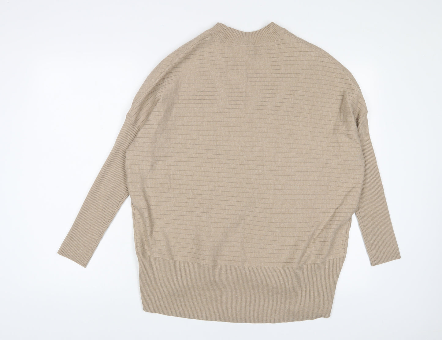 Principles Womens Beige Round Neck Polyester Pullover Jumper Size M