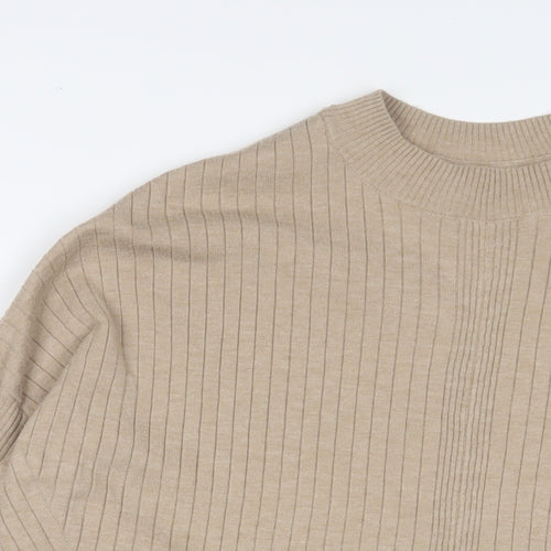 Principles Womens Beige Round Neck Polyester Pullover Jumper Size M