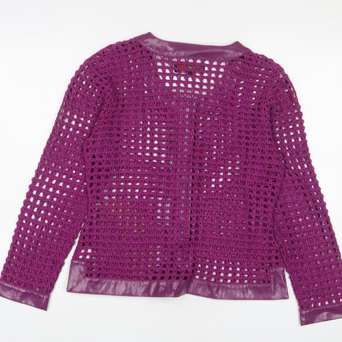 Stephan y Womens Purple Boat Neck Acrylic Cardigan Jumper Size M