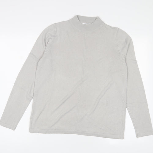 Marks and Spencer Womens Grey Round Neck Acrylic Pullover Jumper Size 14
