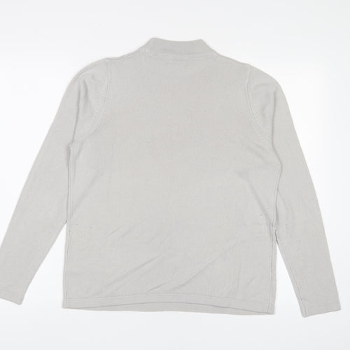 Marks and Spencer Womens Grey Round Neck Acrylic Pullover Jumper Size 14