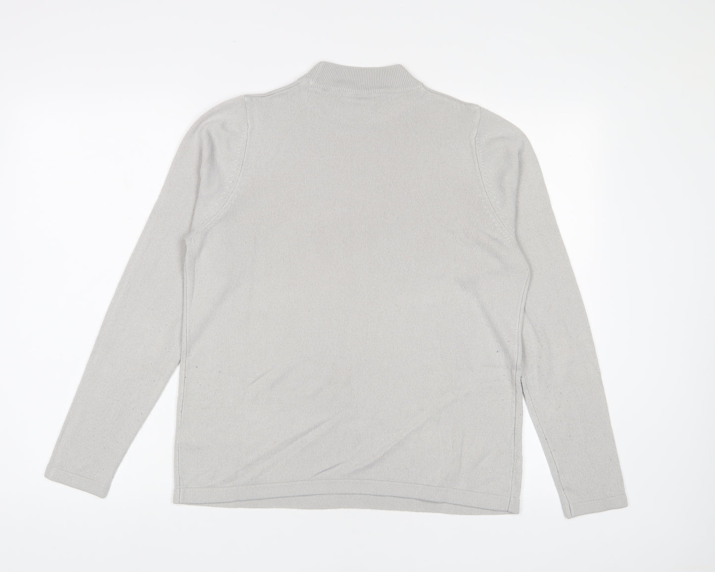 Marks and Spencer Womens Grey Round Neck Acrylic Pullover Jumper Size 14