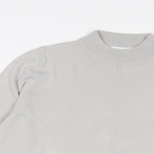 Marks and Spencer Womens Grey Round Neck Acrylic Pullover Jumper Size 14