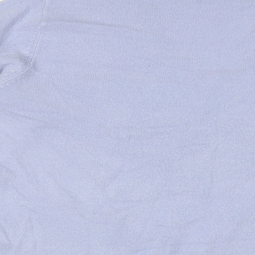 Marks and Spencer Womens Blue V-Neck Acrylic Pullover Jumper Size 14