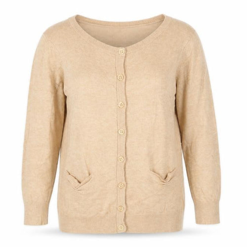 Warehouse Womens Beige Crew Neck Viscose Cardigan Jumper Size 12