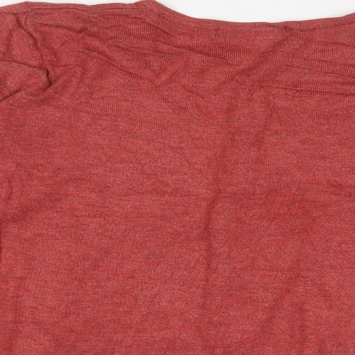 Marks and Spencer Womens Red Crew Neck Viscose Cardigan Jumper Size 16