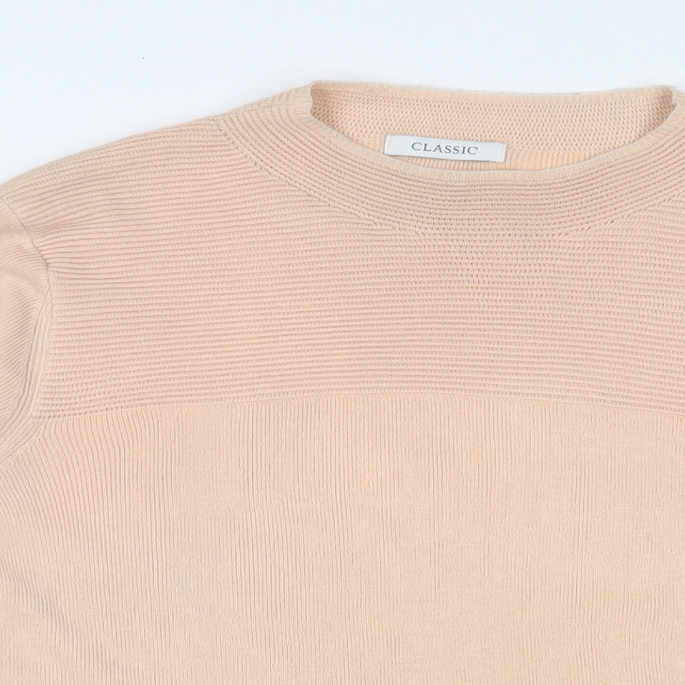 Marks and Spencer Womens Beige Crew Neck Acrylic Pullover Jumper Size 20