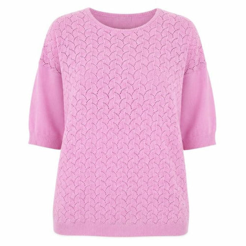 Damart Womens Purple Crew Neck Acrylic Pullover Jumper Size 14 - 14-16