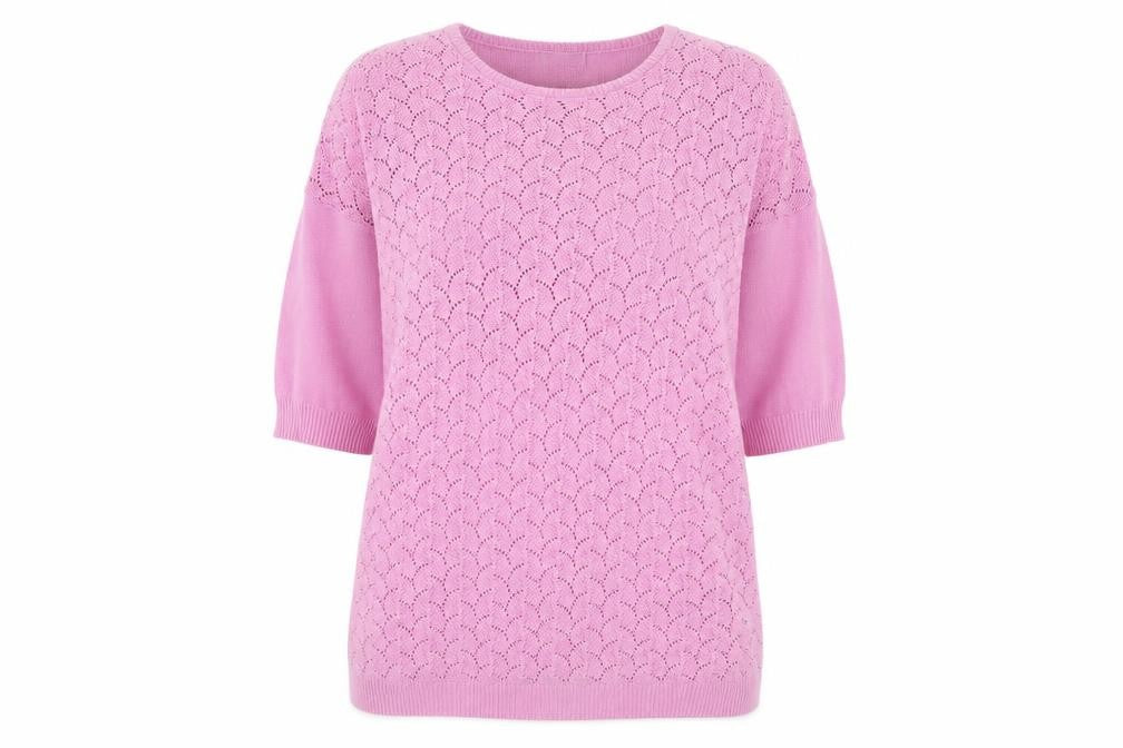 Damart Womens Purple Crew Neck Acrylic Pullover Jumper Size 14 - 14-16