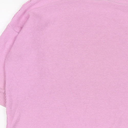 Damart Womens Purple Crew Neck Acrylic Pullover Jumper Size 14 - 14-16