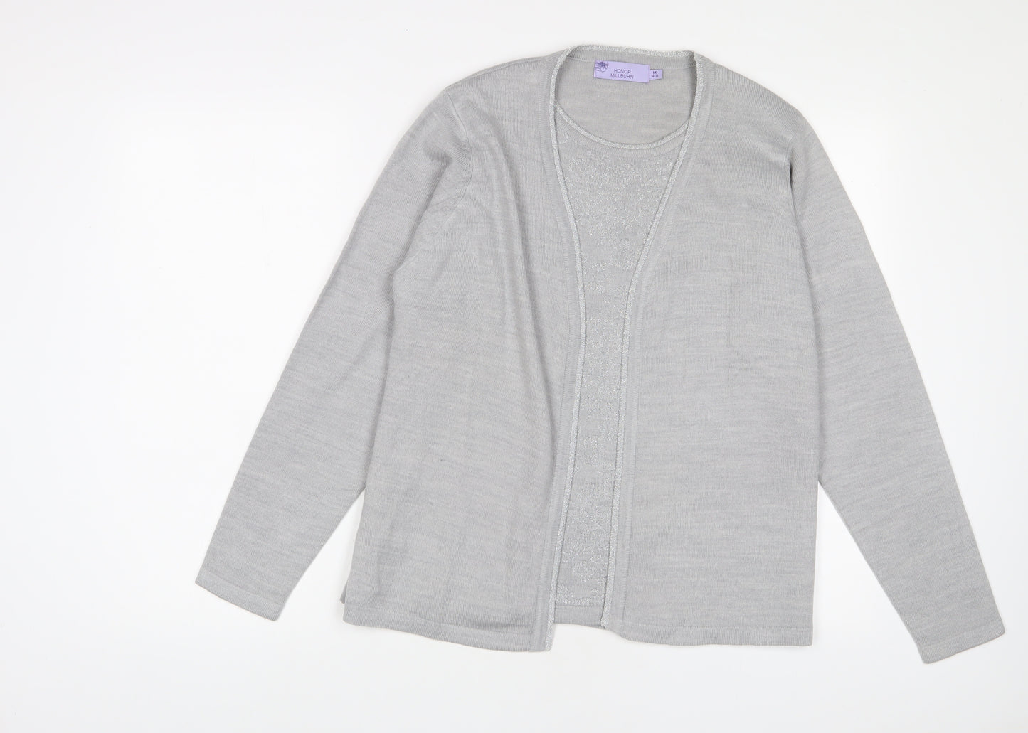 EWM Womens Grey Crew Neck Acrylic Pullover Jumper Size 14 - Size 14-16