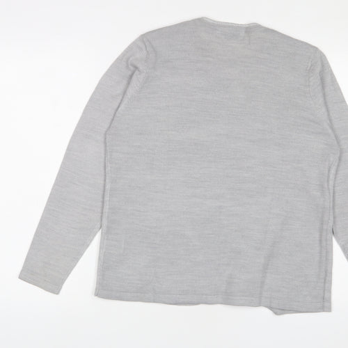 EWM Womens Grey Crew Neck Acrylic Pullover Jumper Size 14 - Size 14-16
