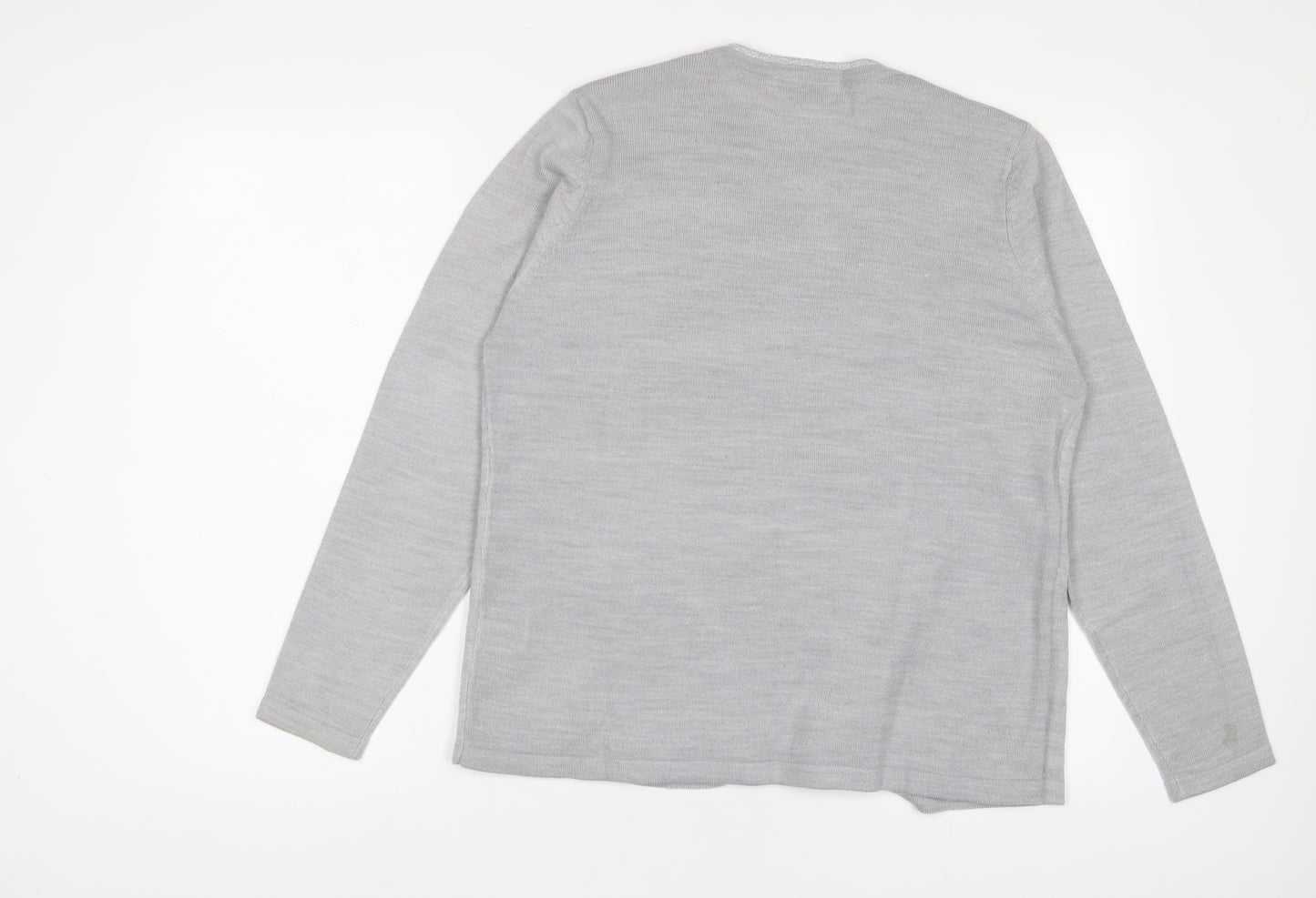 EWM Womens Grey Crew Neck Acrylic Pullover Jumper Size 14 - Size 14-16
