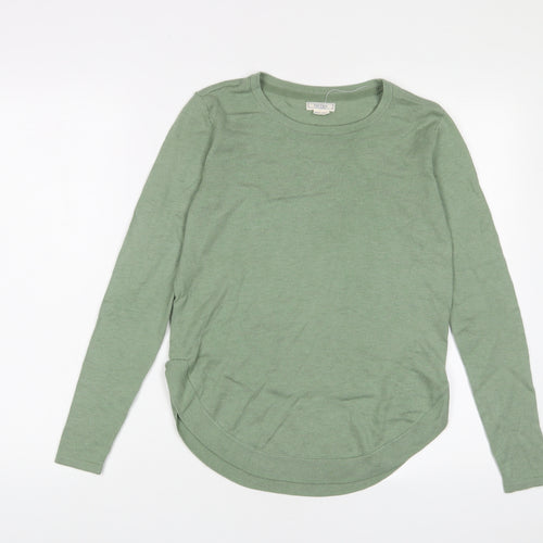 Fat Face Womens Green Crew Neck Polyester Pullover Jumper Size 6