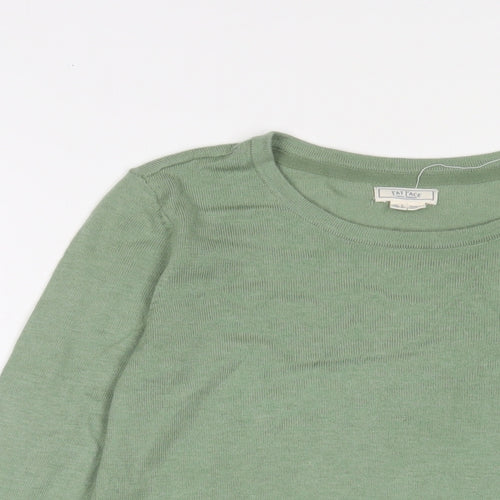 Fat Face Womens Green Crew Neck Polyester Pullover Jumper Size 6