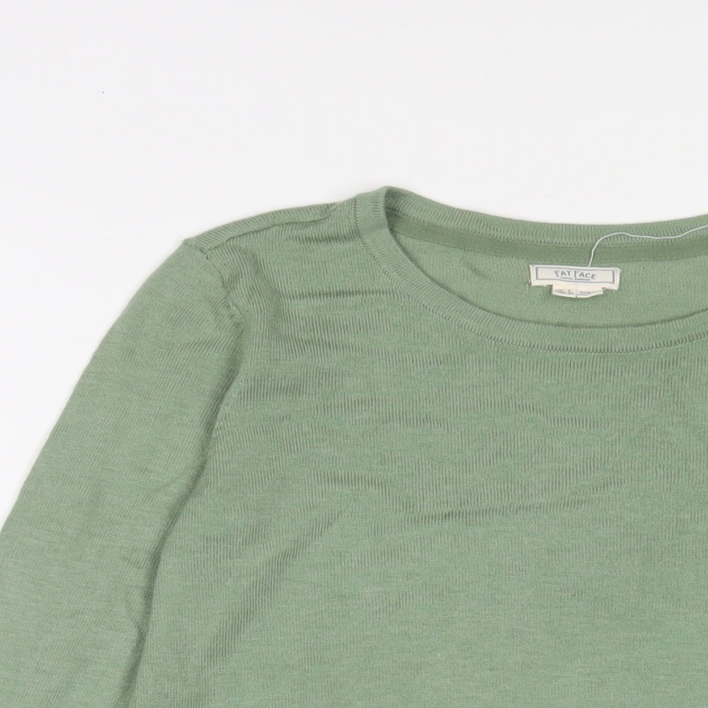 Fat Face Womens Green Crew Neck Polyester Pullover Jumper Size 6