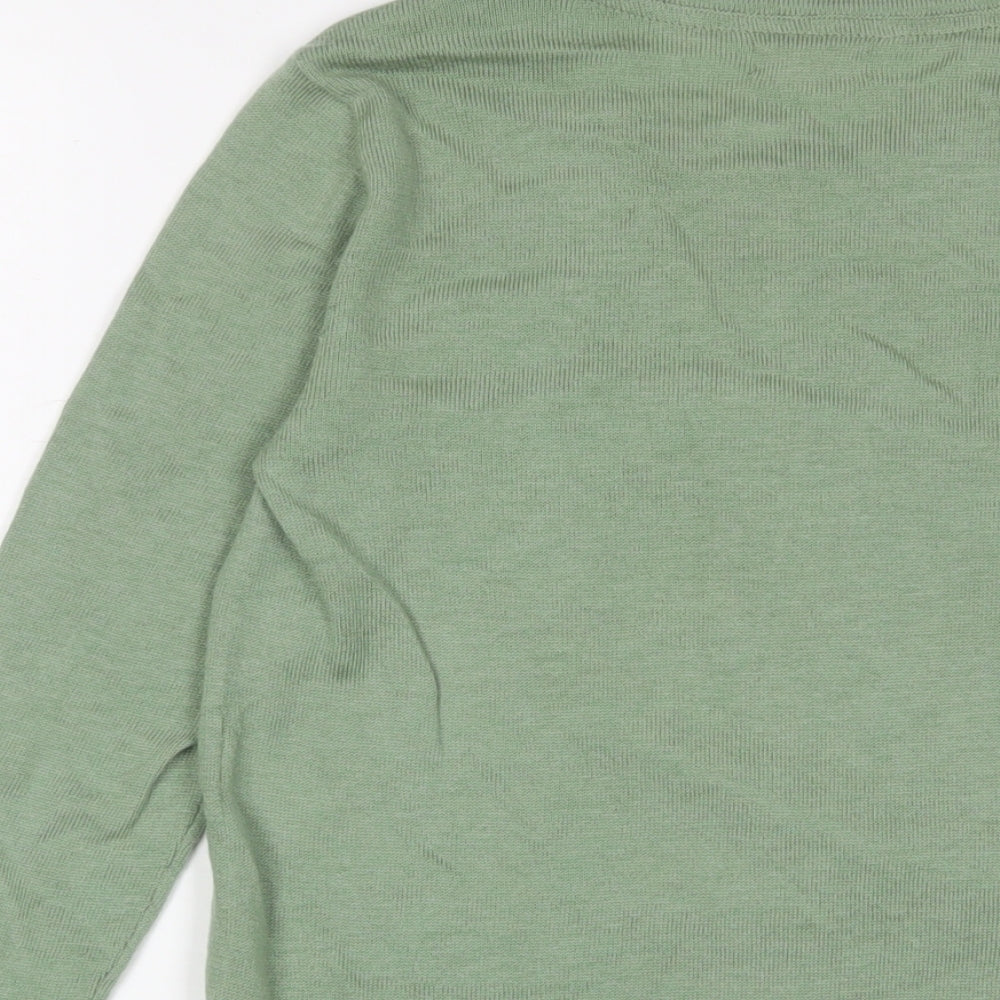 Fat Face Womens Green Crew Neck Polyester Pullover Jumper Size 6