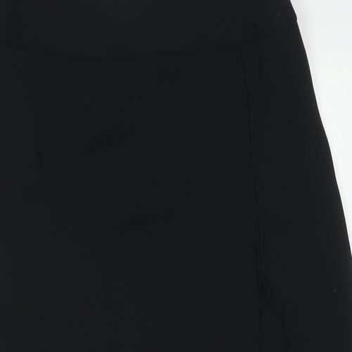 Marks and Spencer Womens Black Polyester A-Line Skirt Size 8 Zip