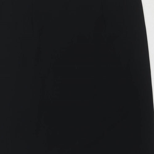 Marks and Spencer Womens Black Polyester A-Line Skirt Size 8 Zip