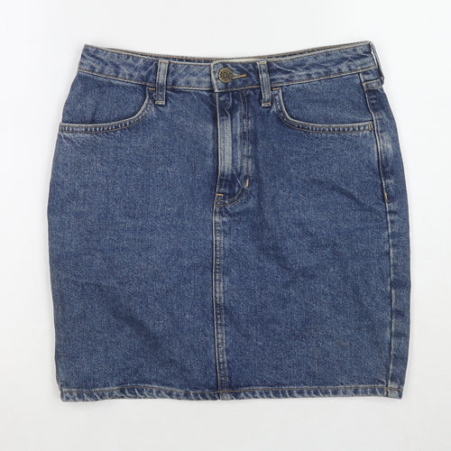 BDG Womens Blue Cotton Mini Skirt Size S Zip