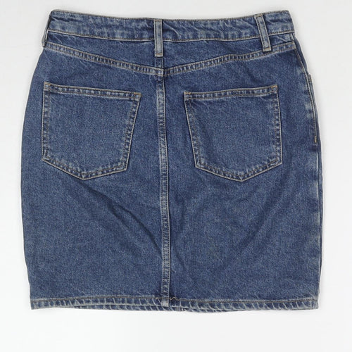 BDG Womens Blue Cotton Mini Skirt Size S Zip