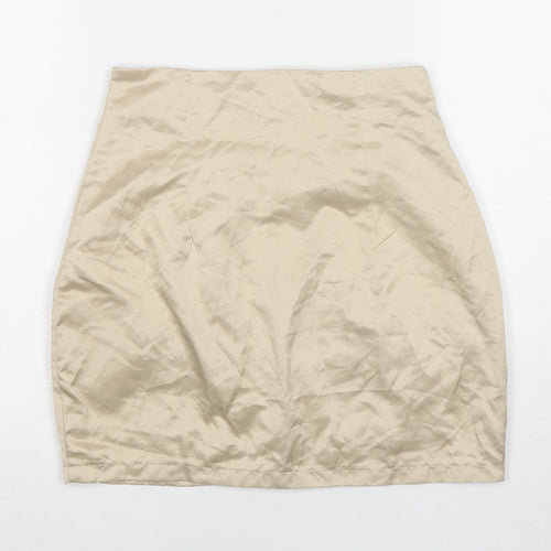 PRETTYLITTLETHING Womens Beige Polyester Cargo Skirt Size 6