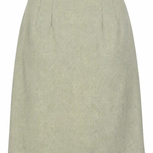 Made in U.K. Womens Green Herringbone Wool A-Line Skirt Size 28 in Zip