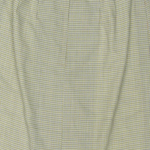 Made in U.K. Womens Green Herringbone Wool A-Line Skirt Size 28 in Zip