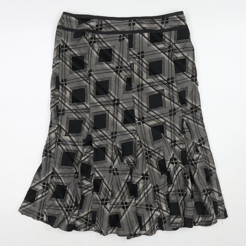 Principles Womens Black Geometric Polyester Trumpet Skirt Size 10 Zip