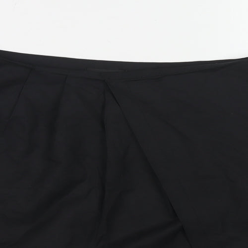 PRETTYLITTLETHING Womens Black Cotton Mini Skirt Size 12 Zip