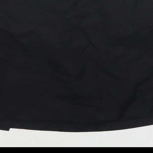 PRETTYLITTLETHING Womens Black Cotton Mini Skirt Size 12 Zip