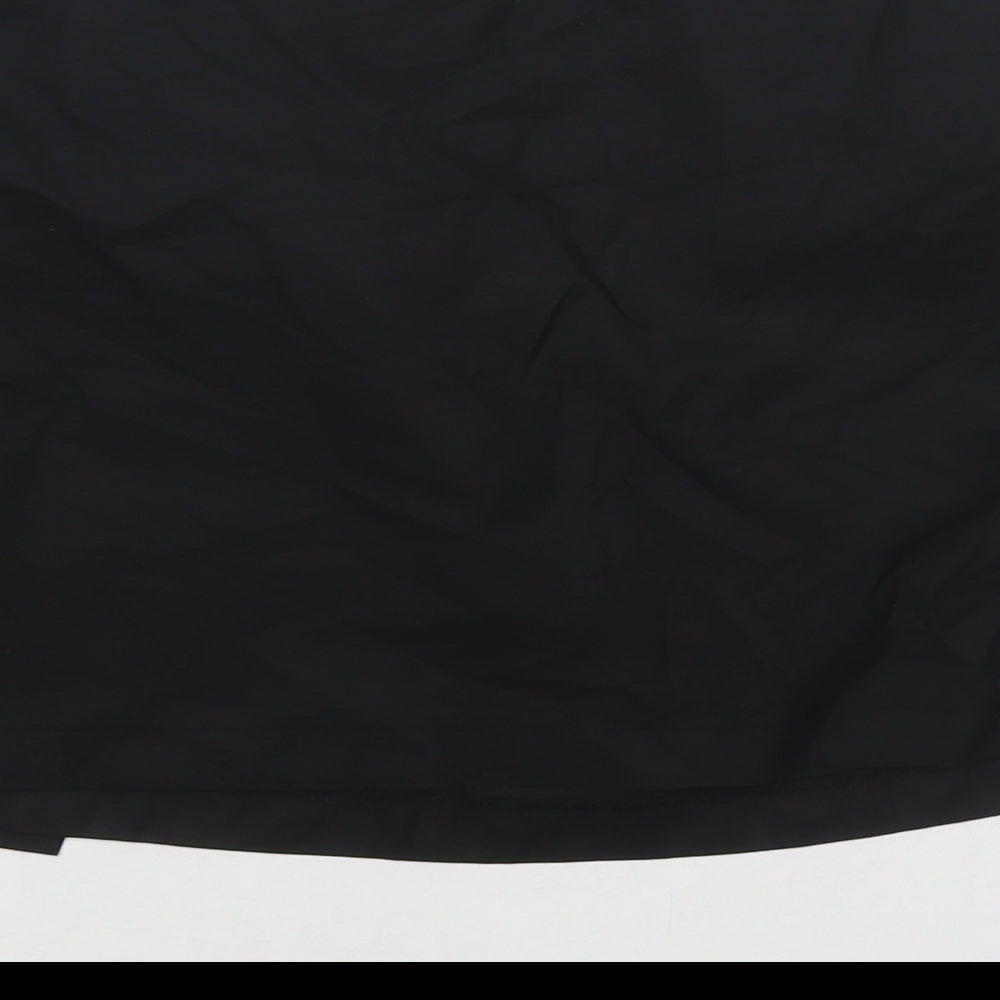 PRETTYLITTLETHING Womens Black Cotton Mini Skirt Size 12 Zip