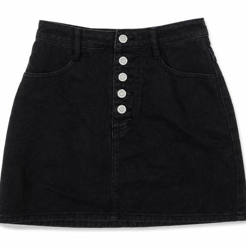 John Galt Womens Black Cotton A-Line Skirt Size S Zip