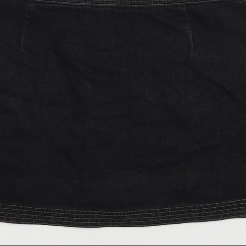 Cooperative Womens Black Cotton A-Line Skirt Size M Zip