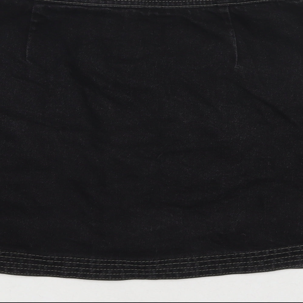 Cooperative Womens Black Cotton A-Line Skirt Size M Zip
