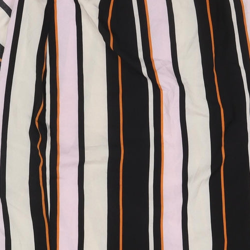 Outrageous Womens Multicoloured Striped Polyester Wrap Skirt Size 8 Tie