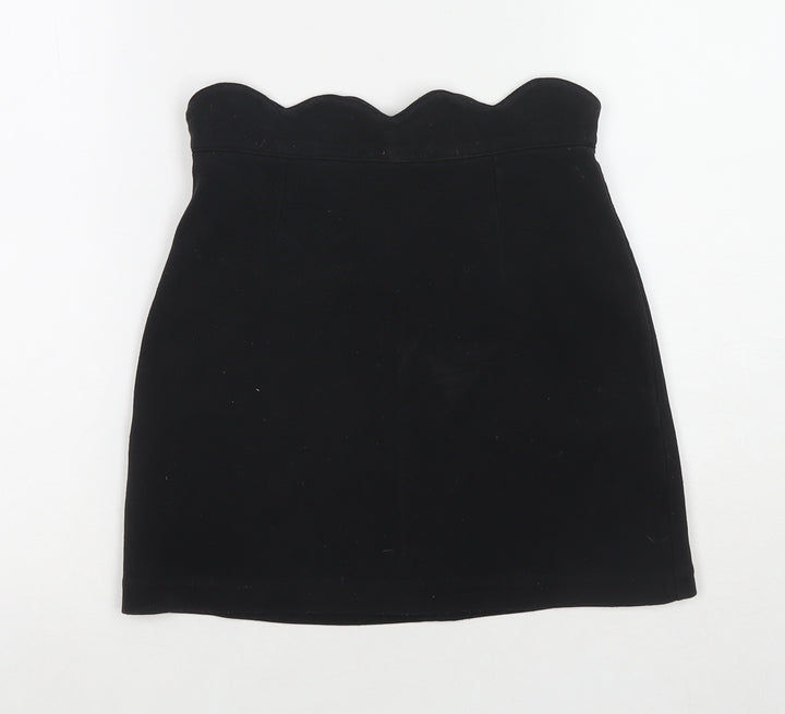 Cooperative Womens Black Polyester A-Line Skirt Size XS Zip