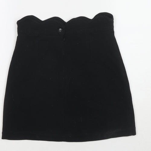 Cooperative Womens Black Polyester A-Line Skirt Size XS Zip