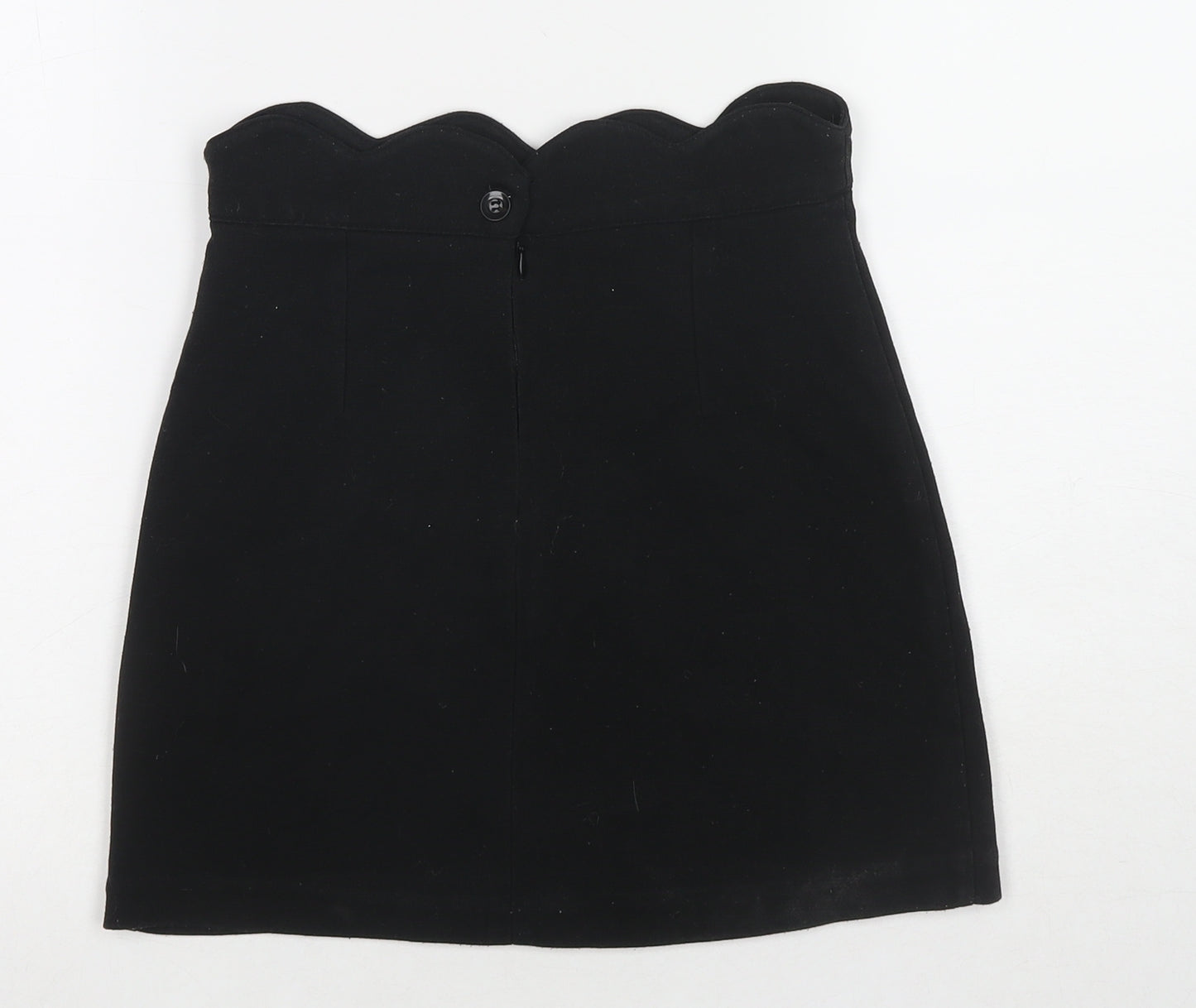 Cooperative Womens Black Polyester A-Line Skirt Size XS Zip